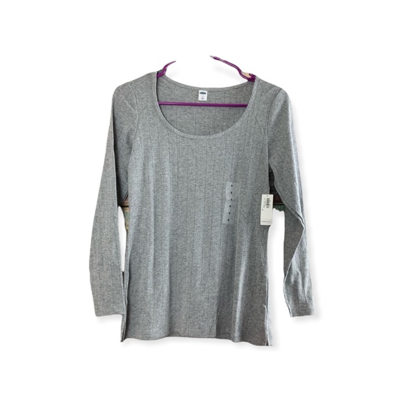 Old Navy Sz S Long Sleeve Top NWT Gray - Picture 2 of 4